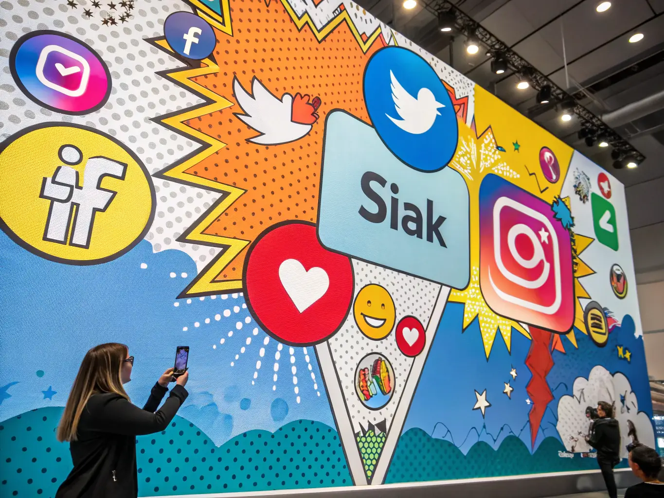 A vibrant collage of social media posts, engagement metrics, and community interactions, illustrating Launchnest's expertise in social media management.