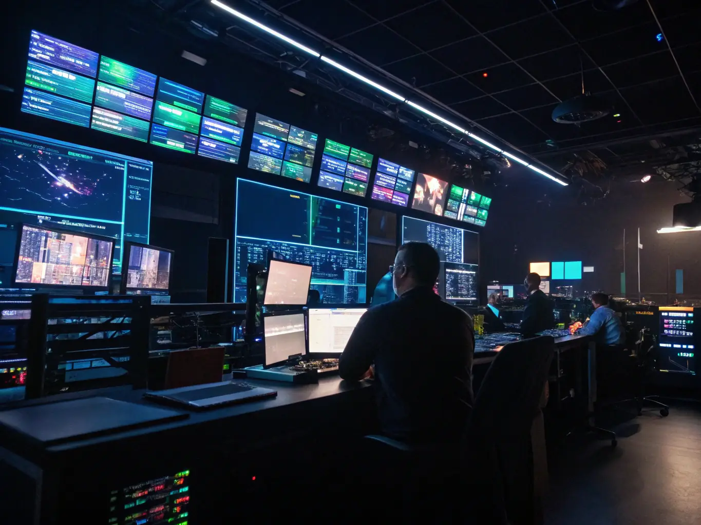 A dynamic image showcasing data analytics dashboards and digital advertising campaigns in action, emphasizing the data-driven approach of Launchnest's performance marketing services.